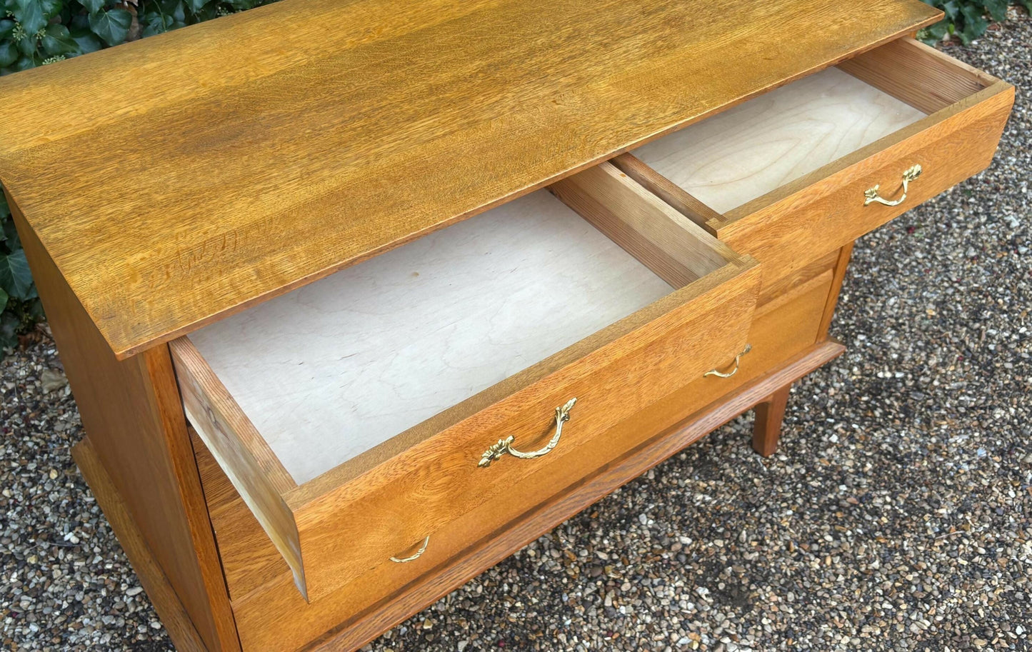 Vintage 1960's Handmade Oak Chest Of Drawers