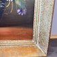Painting Vintage French Floral Vase Red Purple Flower Signed Framed LOT 3878