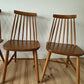 Vintage Set of 4 Mid Century Ercol Style Dining Chairs Stick Back Beech Chairs