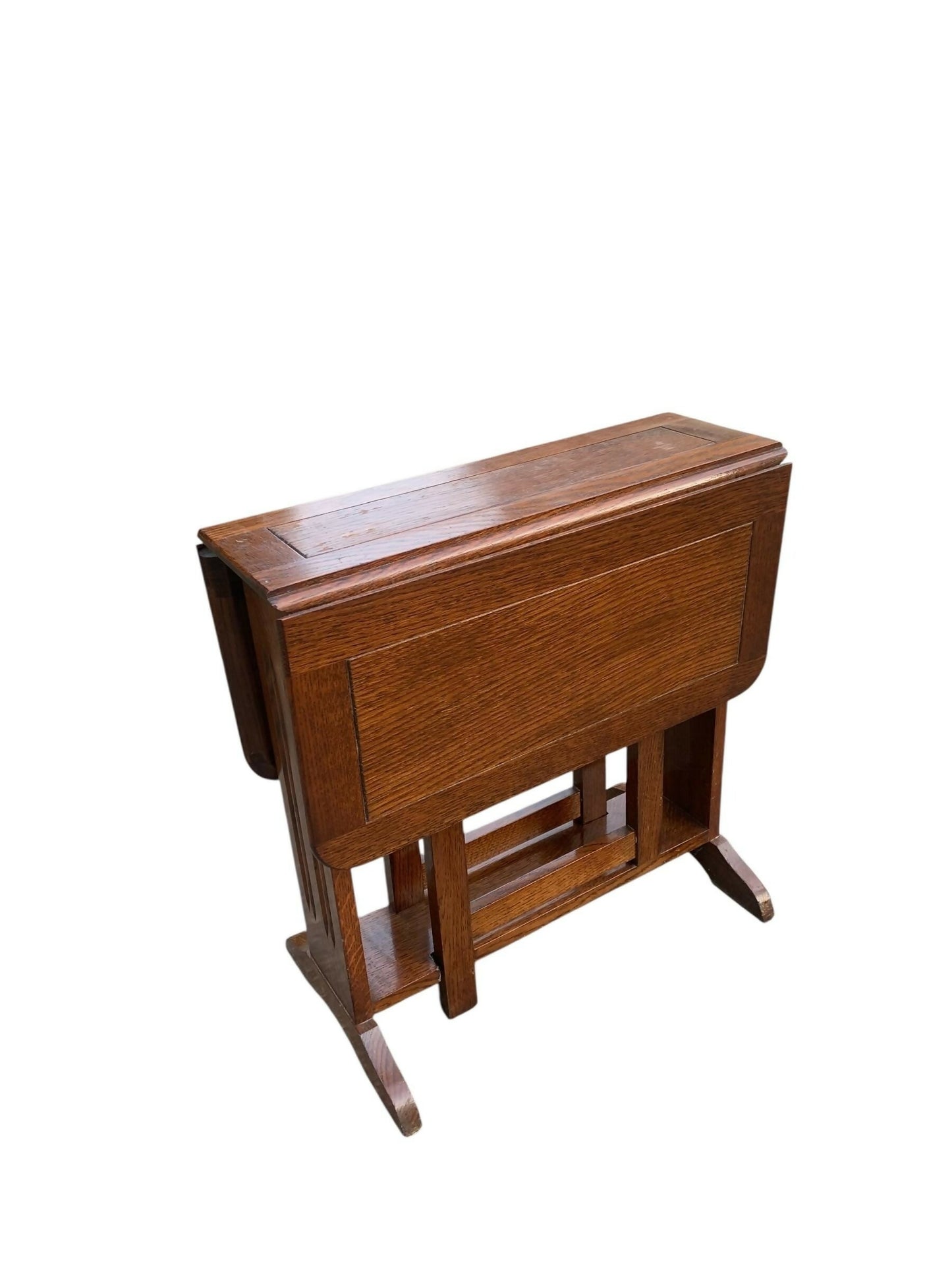 Art Deco Oak Drop-Leaf small side table