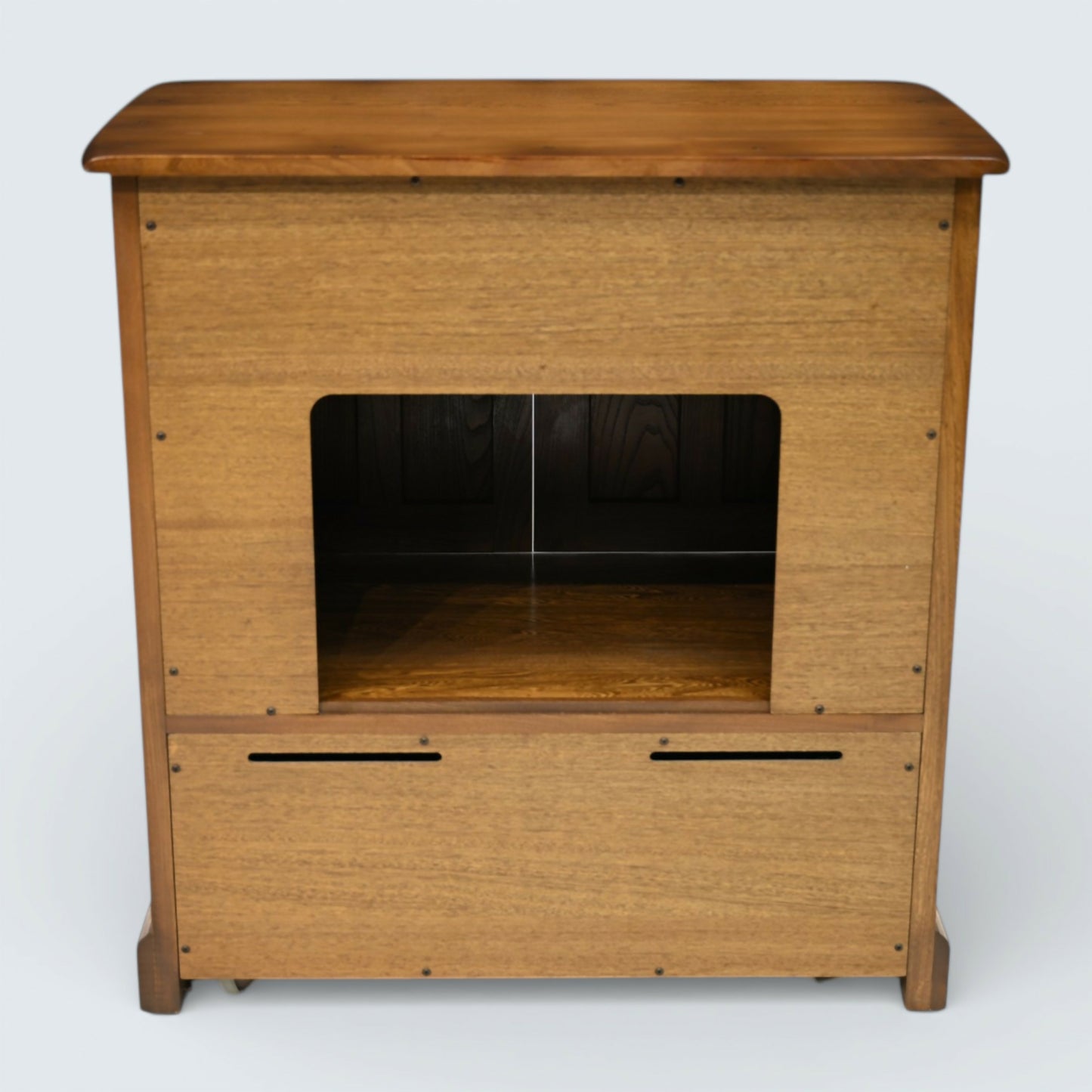 Ercol Mural TV Video Cabinet Golden Dawn Corner Flap Model 839 FREE UK Delivery
