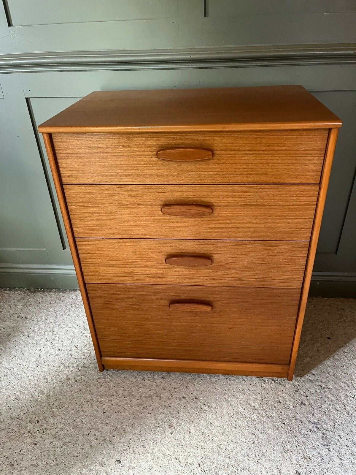 Vintage Teak Chest Of Drawers By Austin Suite 1960s V Deep Lower Drawer