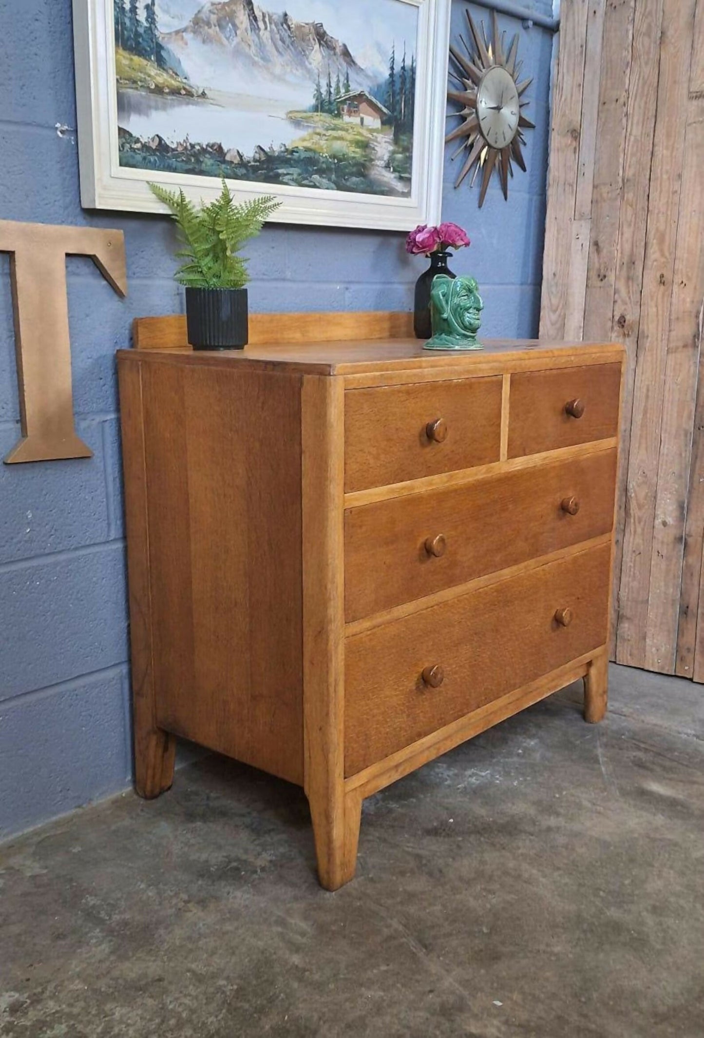 Chest of Drawers ~ oak ~ mid century ~ ex-Ministry of Defence