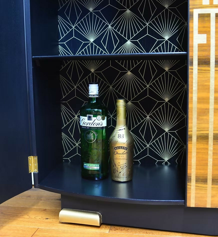 "Chrysler" 1960's Drinks Cabinet, Cocktail Bar, Art Deco Design.