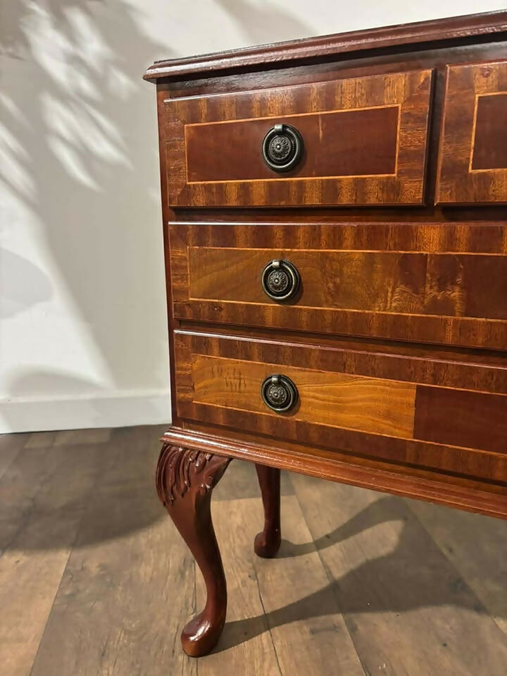 Reproduction Inlaid Mahogany Dwarf Chest