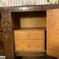 Vintage Art Deco Carved Wood Cabinet Sideboard 3 Doors 2 Drawers