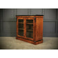 Vintage Victorian Glazed Figured Walnut Bookcase Display Cabinet