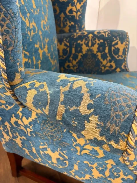 Vintage Wingback Armchair & Matching Footstool