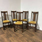 Vintage Set of Five Oak Dining Chairs