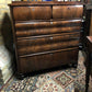 Vintage Mahogany Biedermeier Tall Chest Of Drawers, Flame Veneers. Circa 1860