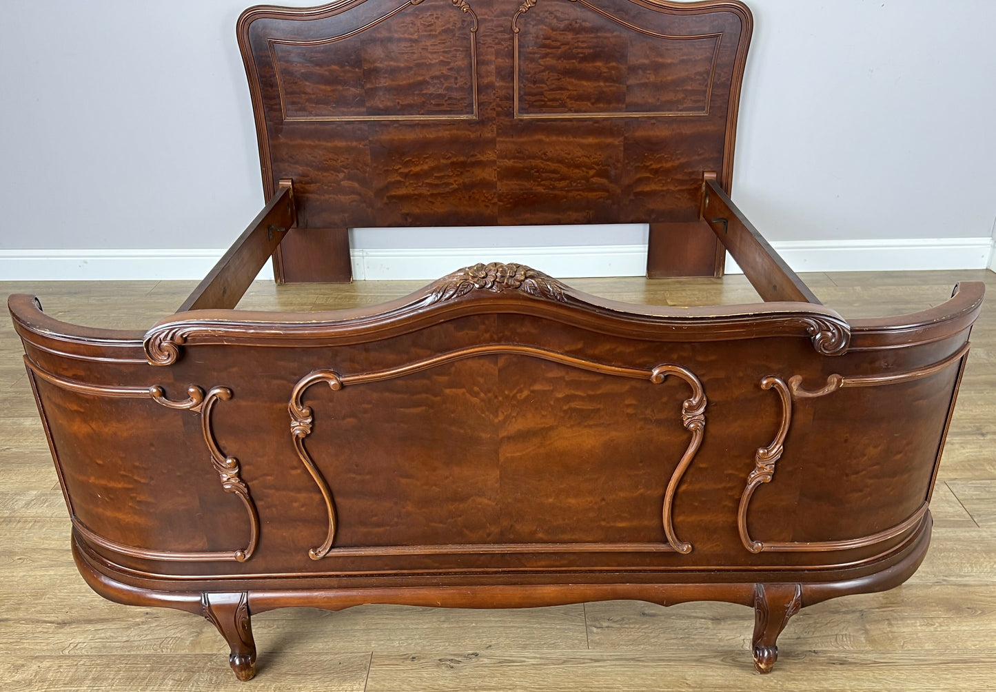 Bed Vintage French Louis XVI King Size Bed Frame Carved Headboard LOT 6403