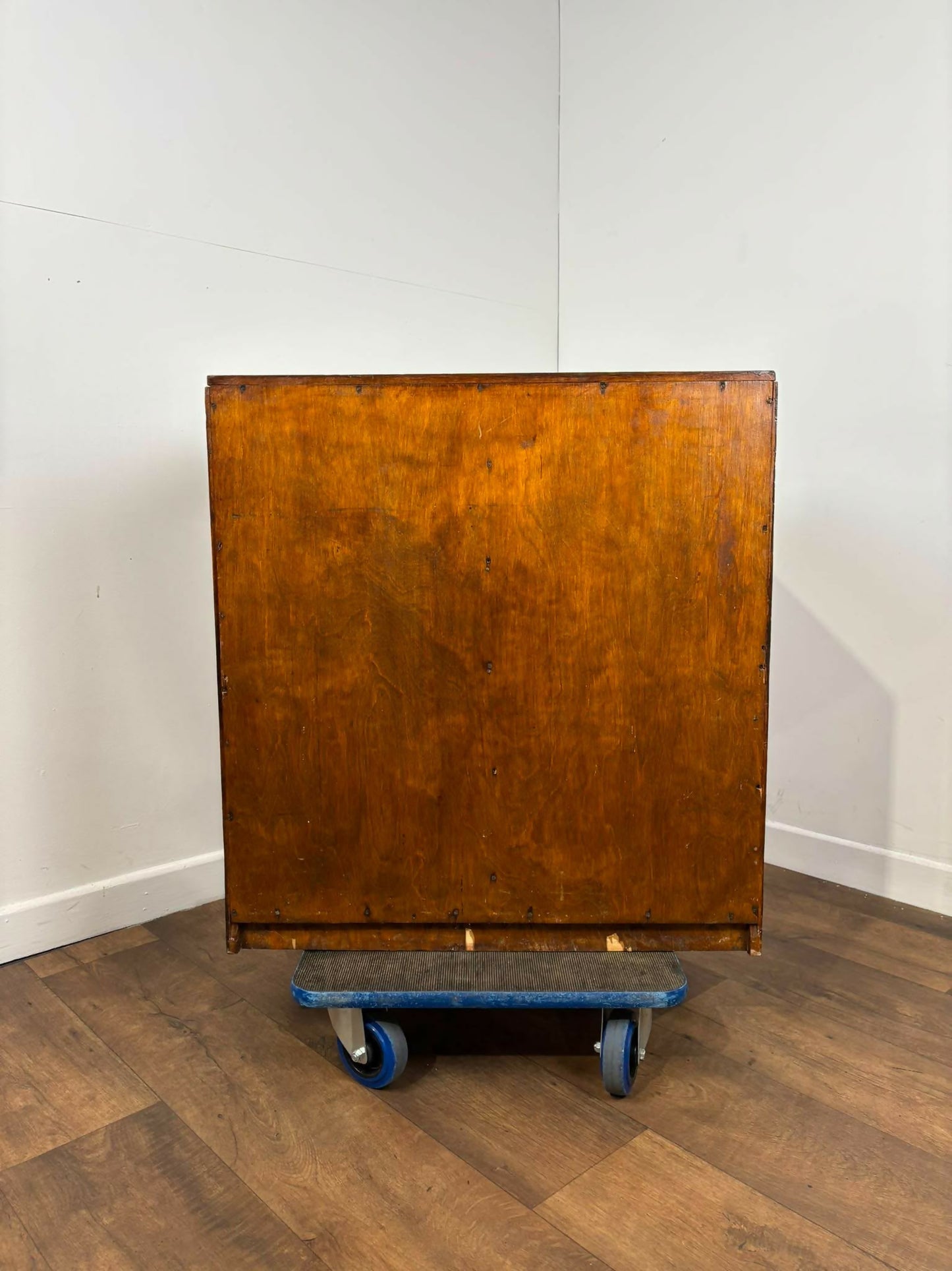 Vintage Oak Veneer Bank of Ten Drawers