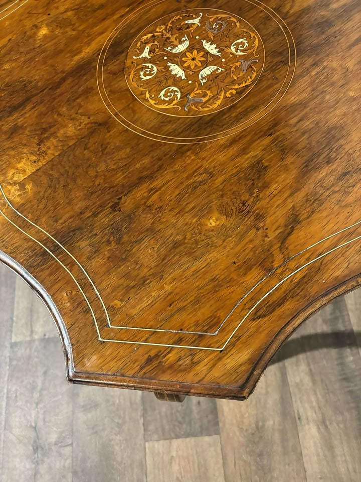 Edwardian Rosewood Inlaid Window Table00