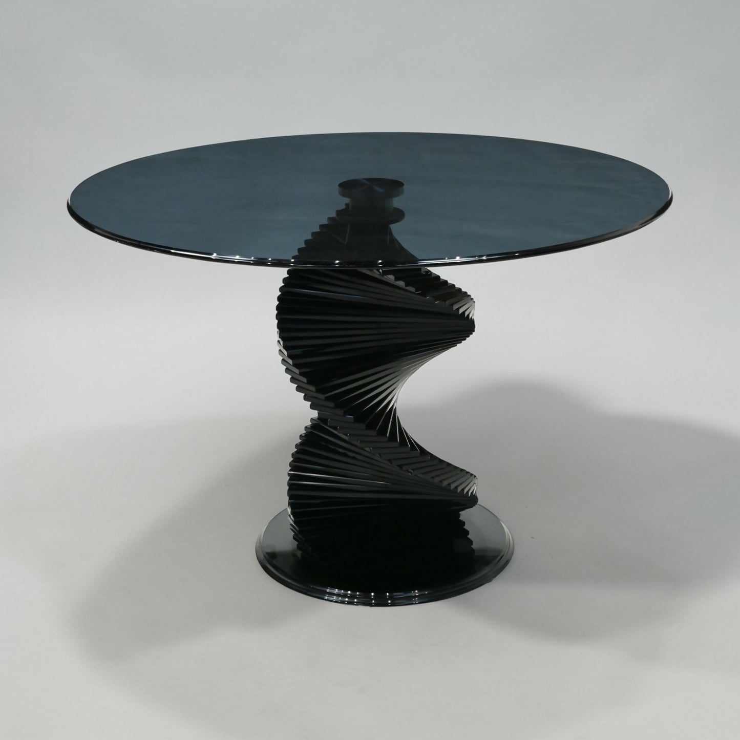 Round Glass Dining Table Designer Black Tint Glass 42" Diameter FREE UK Delivery