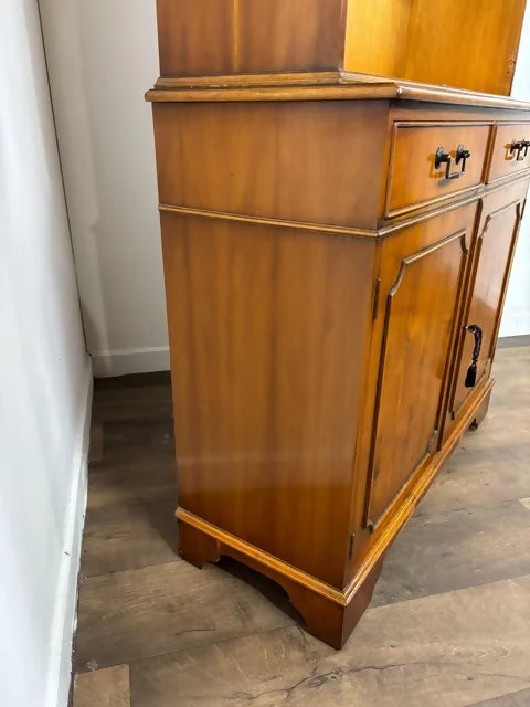 Reproduction Yew Wood Bookcase