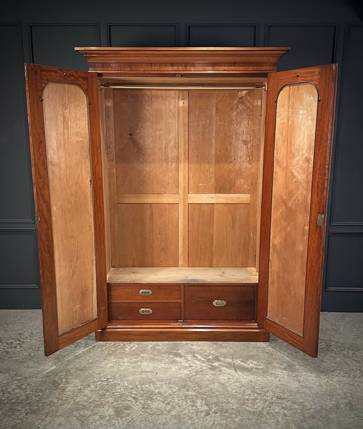 Vintage Victorian Mahogany Double Wardrobe
