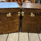 Handmade vintage storage trunks - luxury custom made - brown leather accent tables