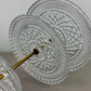 Cake Stand Vintage French Crystal Three Tier Serving Stand Brass Handle LOT 3600
