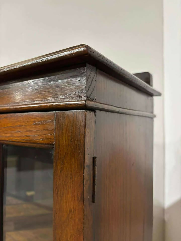Vintage Oak Two Door Glazed Bookcase