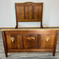 Bed Antique French Style Oak Double Bed Frame Carved Headboard LOT 2293