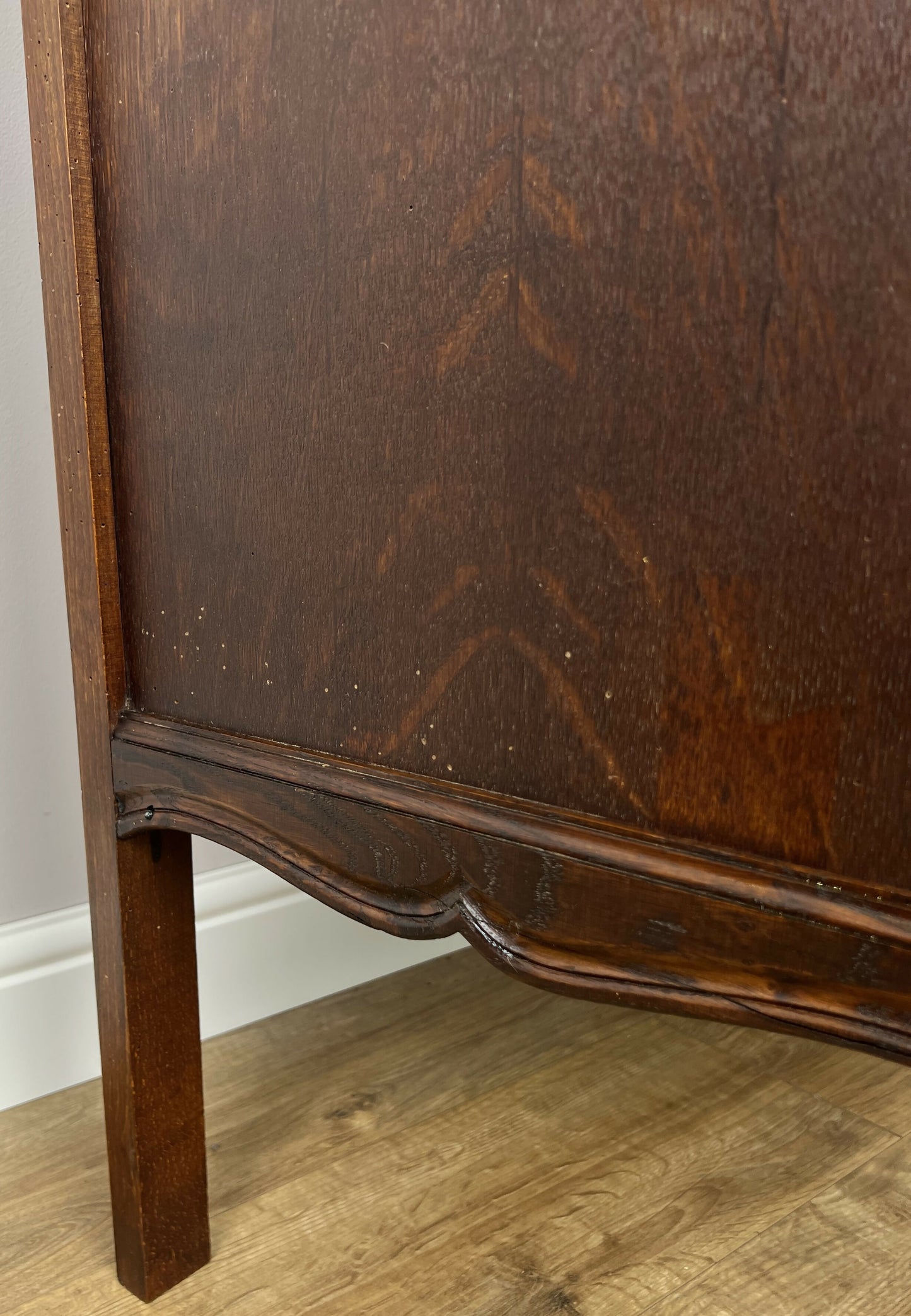 Chest of Drawers Vintage French Louis Oak 3 Drawers Carved Cabinet LOT 6252