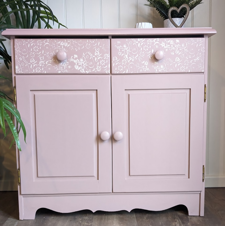 Pink upcycled cupboard R4121 8