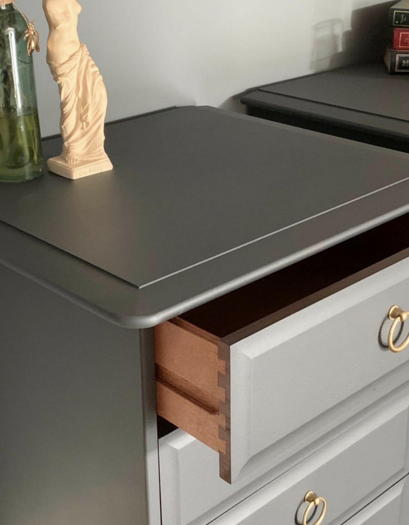 Stunning pro spray painted stag bedside tables Grey….ANY COLOUR
