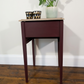 Antique Sewing Box Table — Aubergine painted, Silk lined