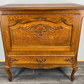 Cabinet Vintage French Louis XVI Style Oak Fall Front Carved Sideboard LOT 3779