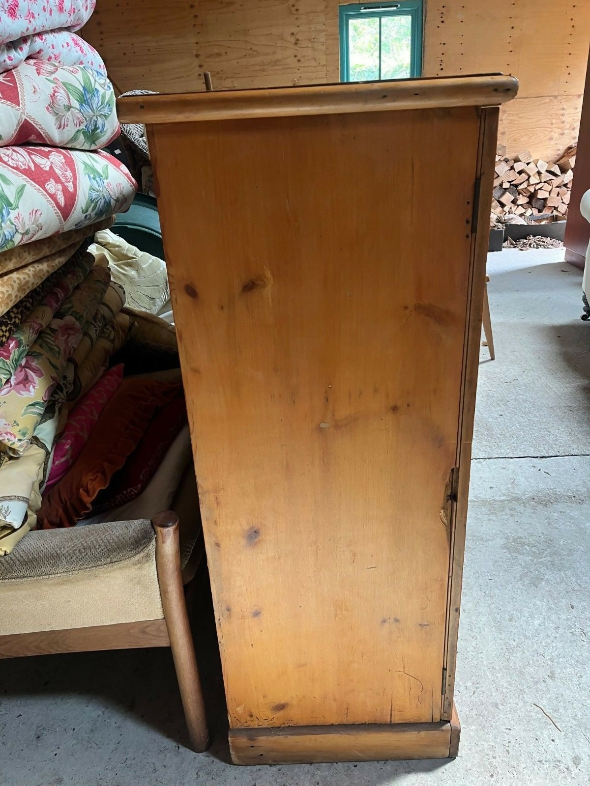 Vintage Glazed Pine Cupboard, Dresser Top, Display Cabinet