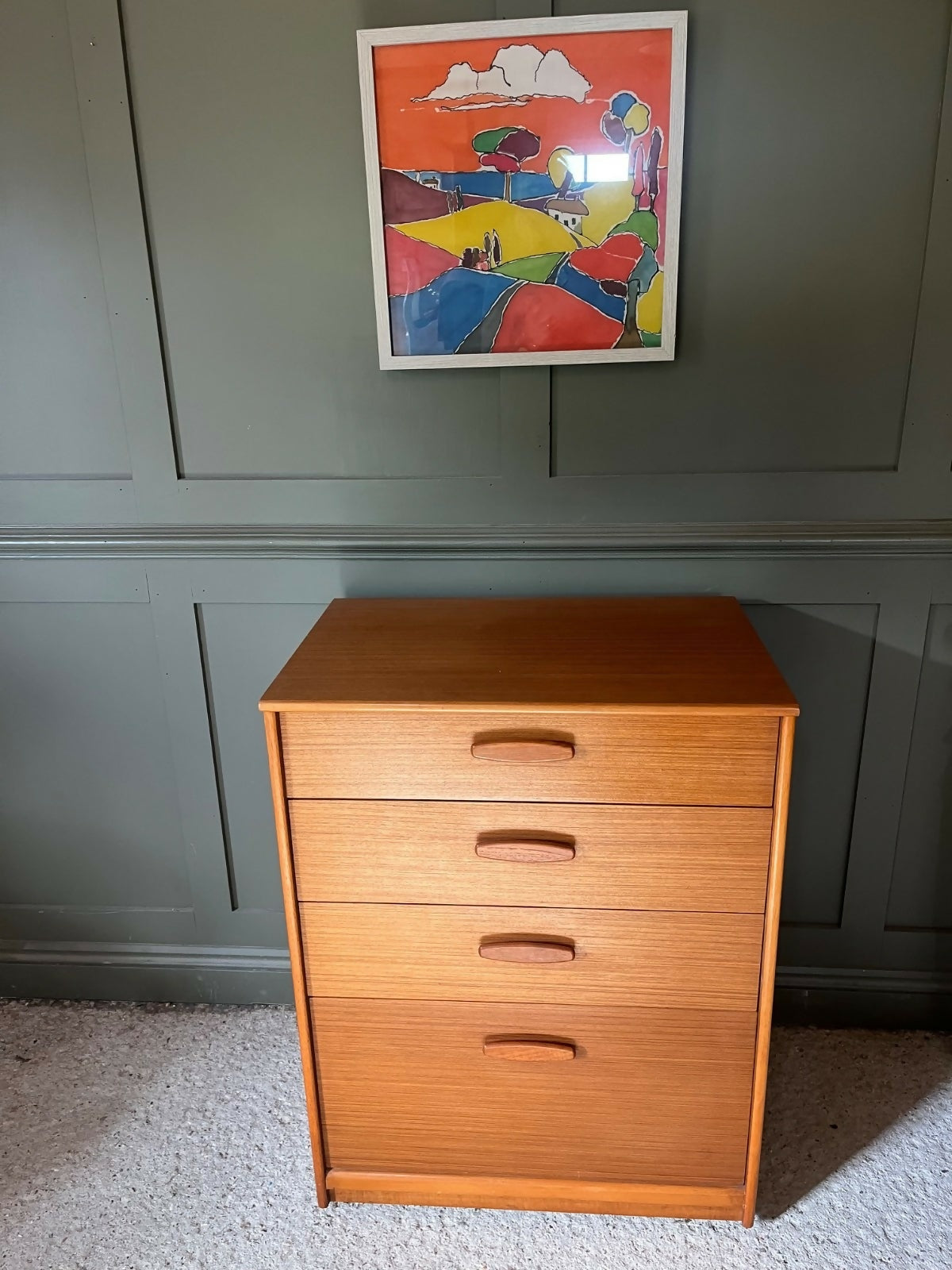 Vintage Teak Chest Of Drawers By Austin Suite 1960s V Deep Lower Drawer