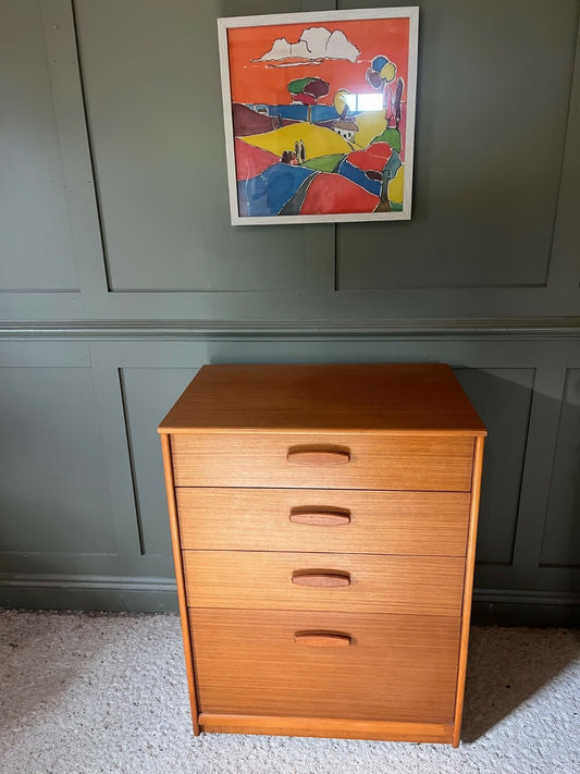 Vintage Teak Chest Of Drawers By Austin Suite 1960s V Deep Lower Drawer