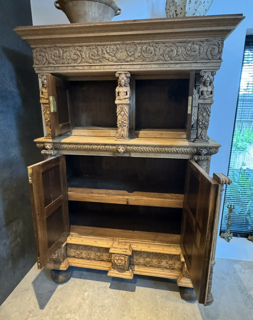 Wonderful Flemish 18th Century Oak Cabinet