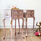 Dusky pink louis bedside cabinets