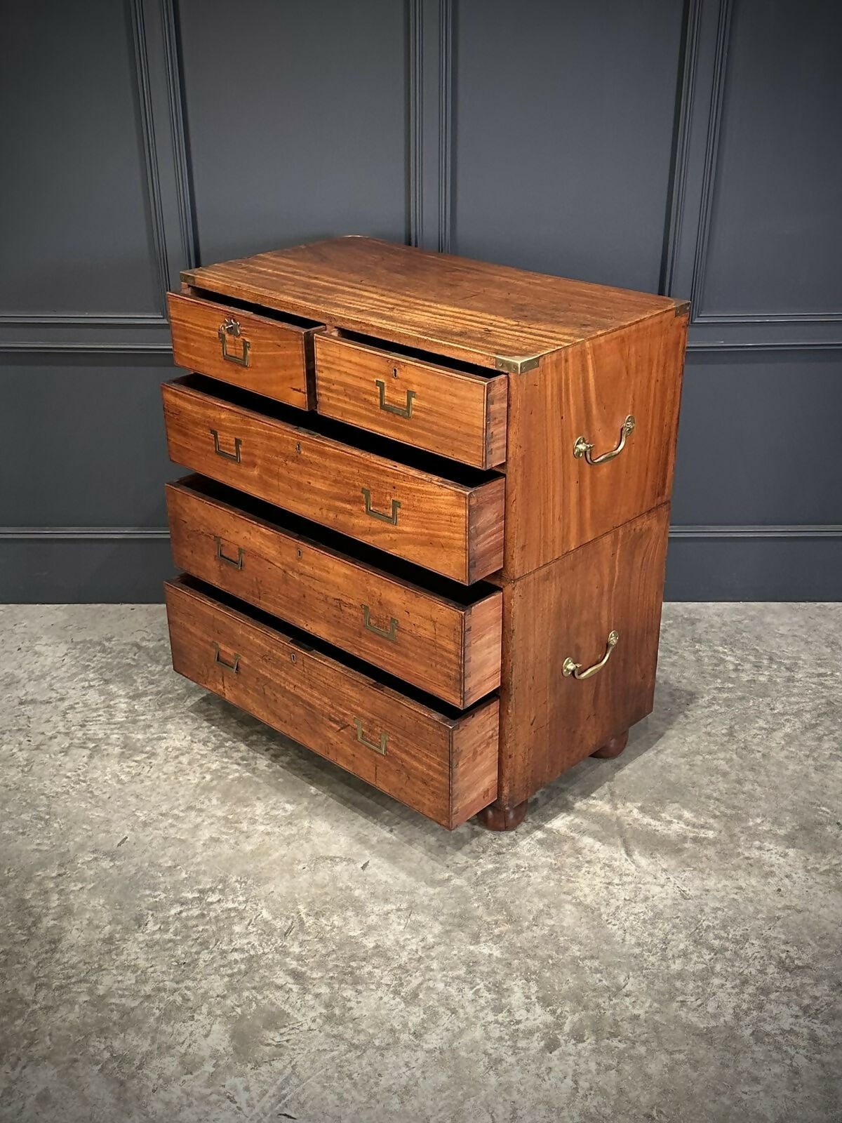 Mahogany Military Vintage Campaign Chest