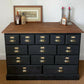 4ft Apothecary haberdashery "style" merchant bank chest of drawers sideboard Solid pine ebonized black x13 drawers