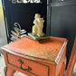 Hand Painted Louis Style Bedside Table Lamp Table Orange & Gold