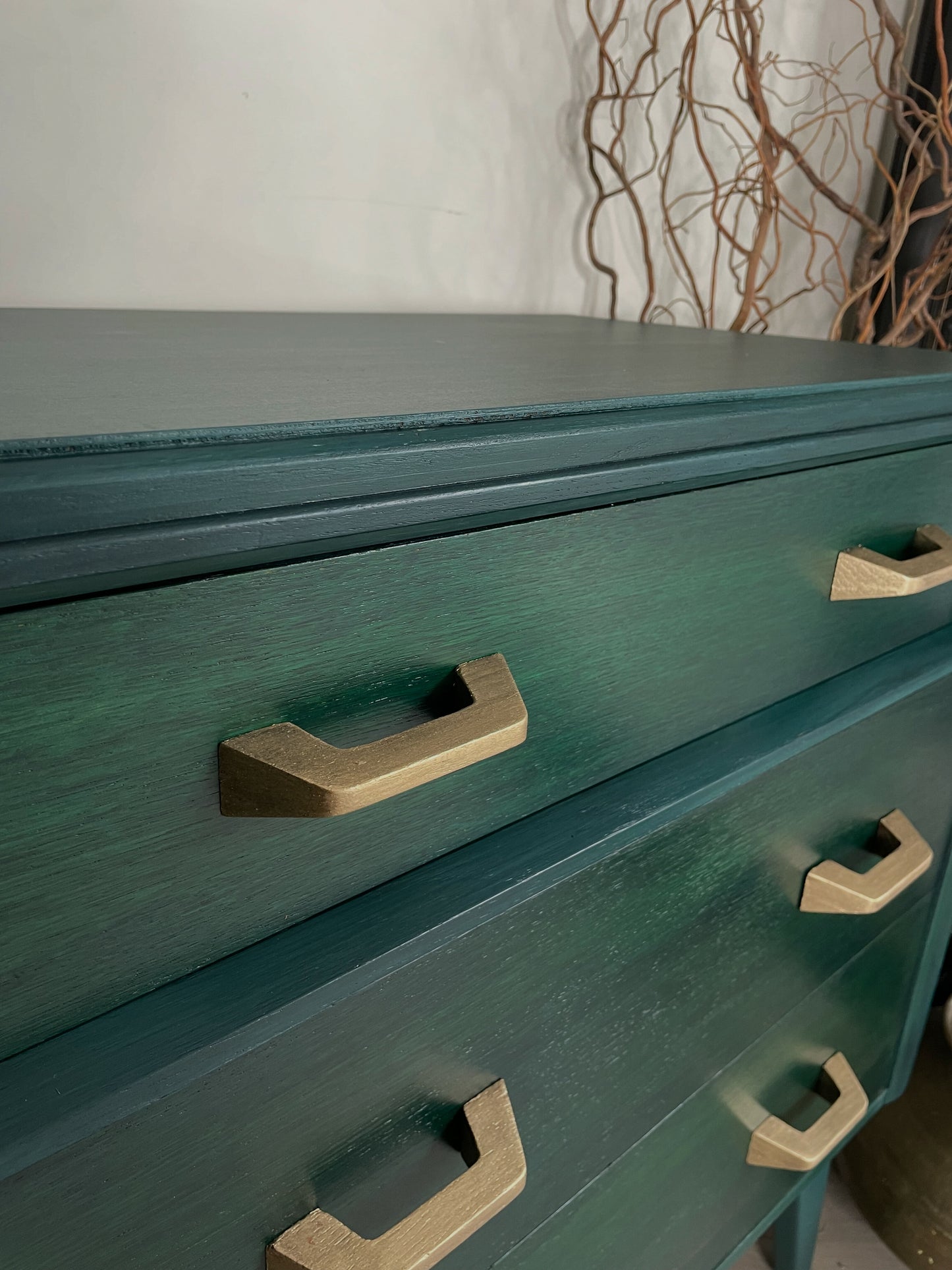 Mid Century Chest Of Drawers, Green and Teal