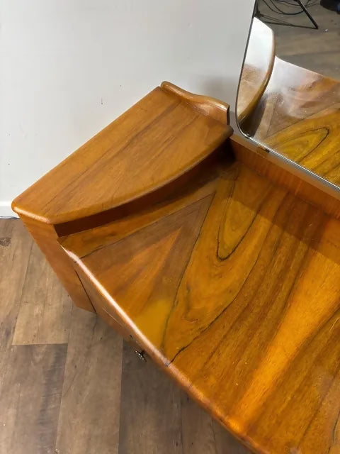 Vintage Art Deco Walnut Wilkin Dressing Table