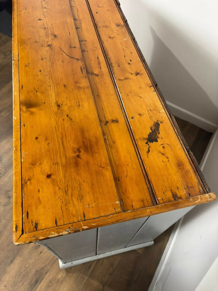 Victorian Pine Three Drawer Painted Chest with Stripped Top