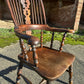 Antique Early 19th Century English Oak And Elm Broad Arm Windsor Chair