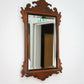Arts and Crafts Edwardian Fretwork Bevel Edged Mirror Mahogany Frame