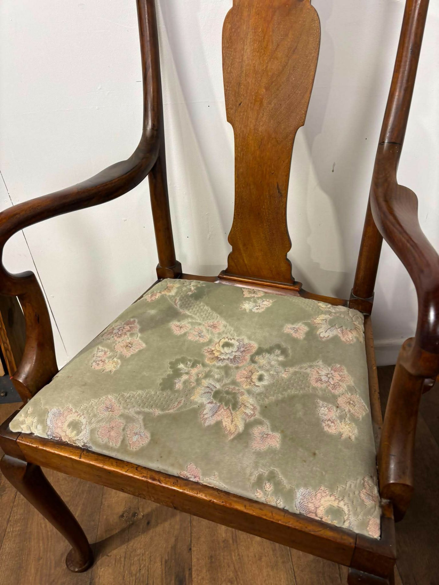 Set of Four Vintage Mahogany Dining Chairs Including Carver