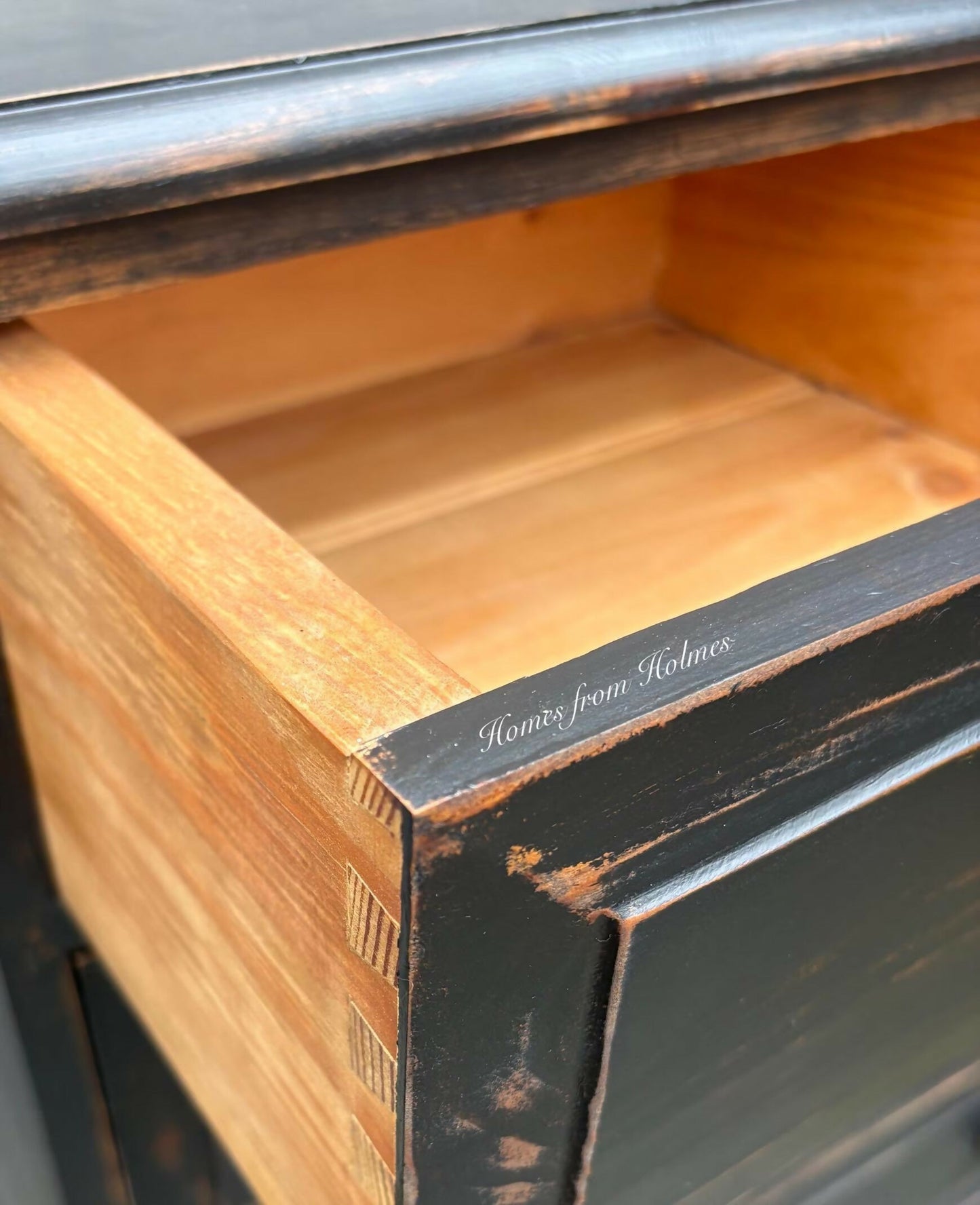 Solid pine handmade chest of drawers / industrial drawers / rustic drawers / farmhouse drawers / black drawers / aged chest of drawers /