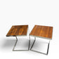 Mid-Century Modern Chrome and Teak side tables / bedside tables