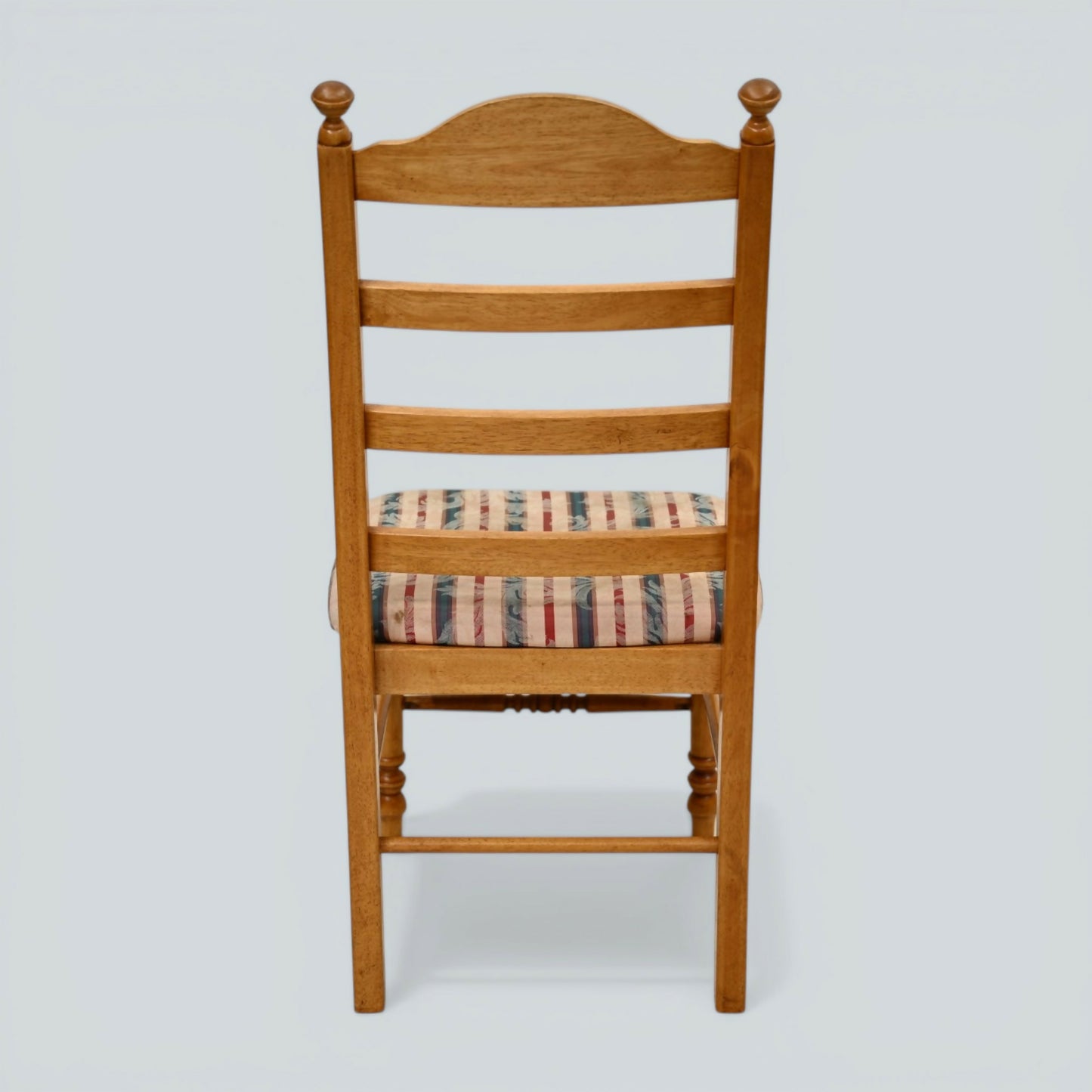 Set Of 6 Dining Chairs Ladder Back Country Beech Padded Seats FREE UK Delivery*