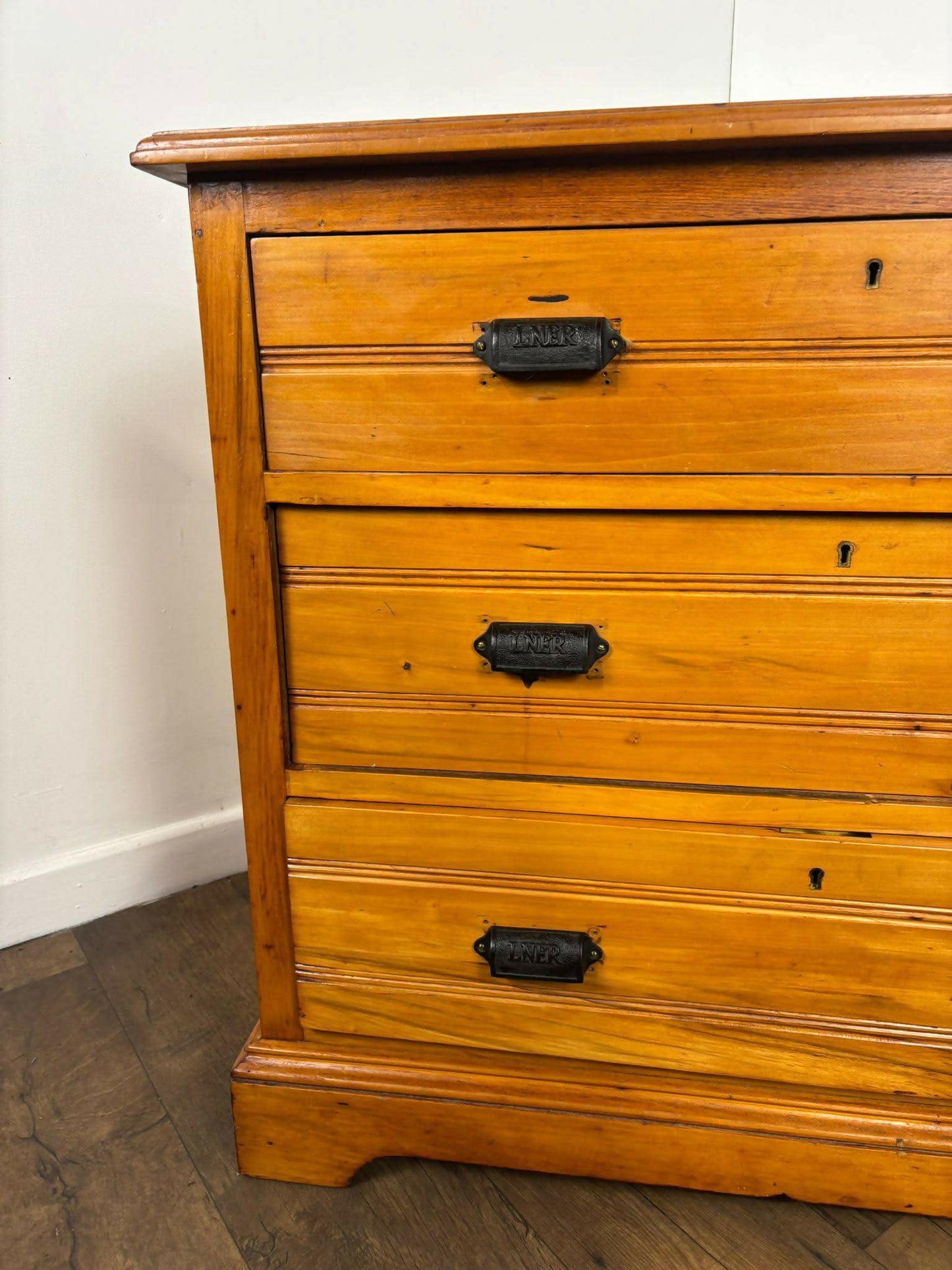 Edwardian Satin Walnut Three Drawer Bedroom Chest