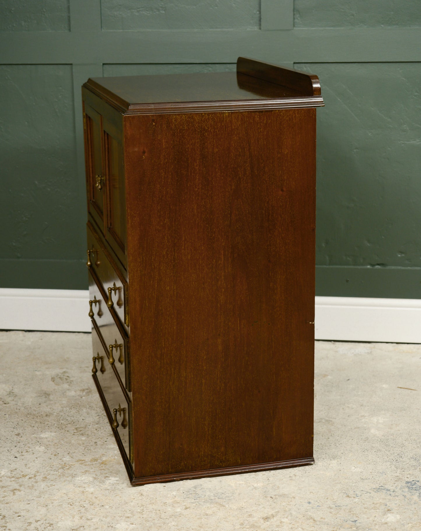 Mahogany Tallboy Cupboard with Drawers - Mid Century
