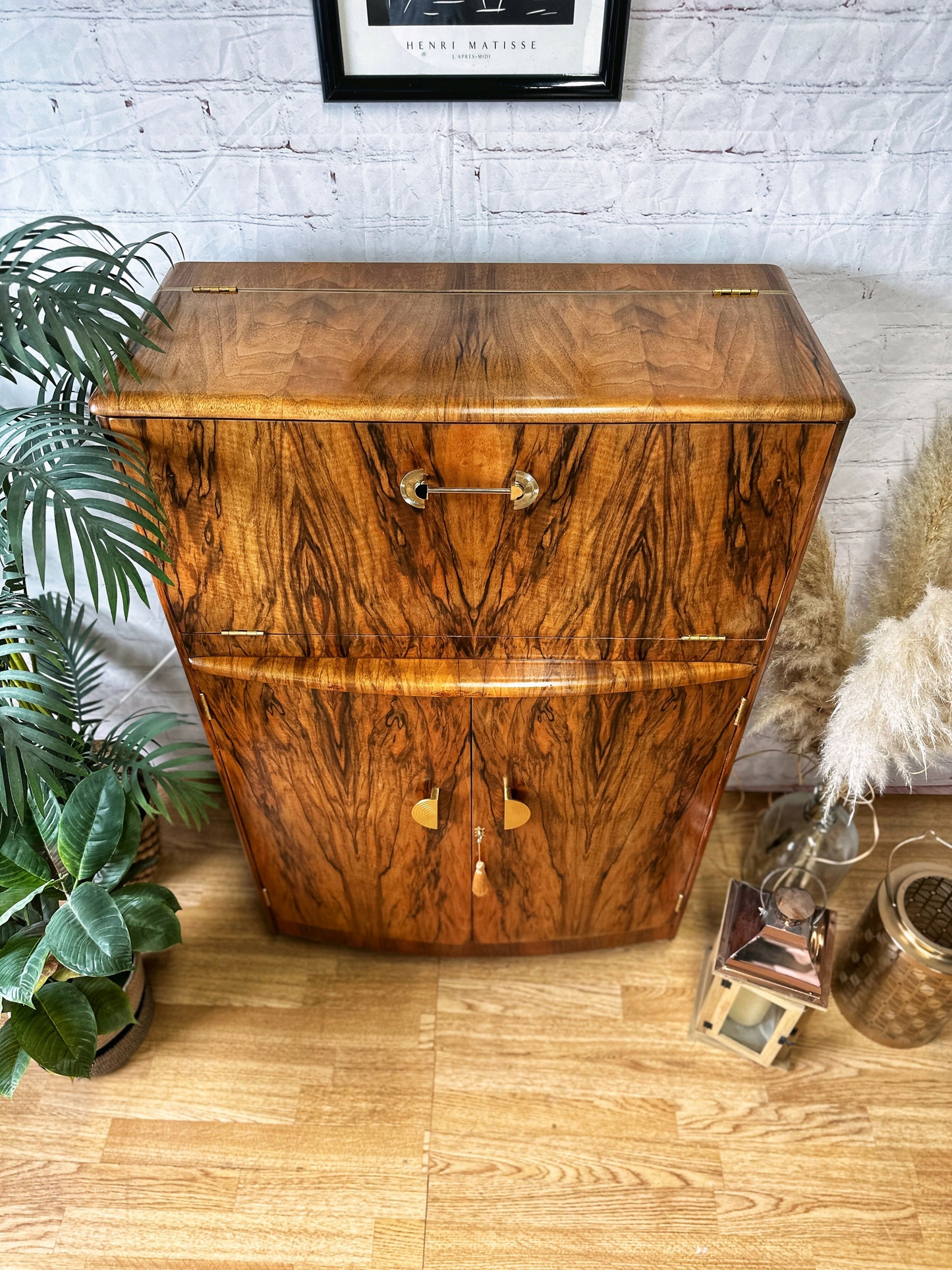 Turnridge of London Cocktail Cabinet, Vintage Drinks Bar, Art Deco, 1950’s Drinks Unit, Retro Bar, Walnut MADE TO ORDER