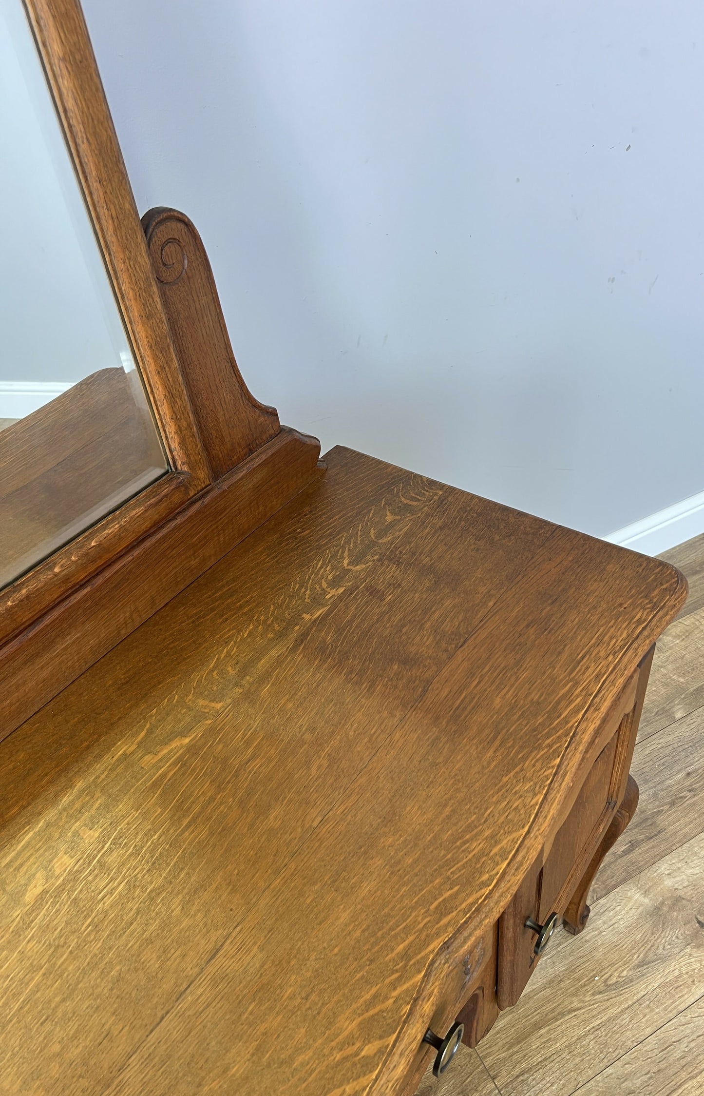 Dressing Table with Mirror Vintage French Oak Louis Vanity Table Makeup LOT 6317